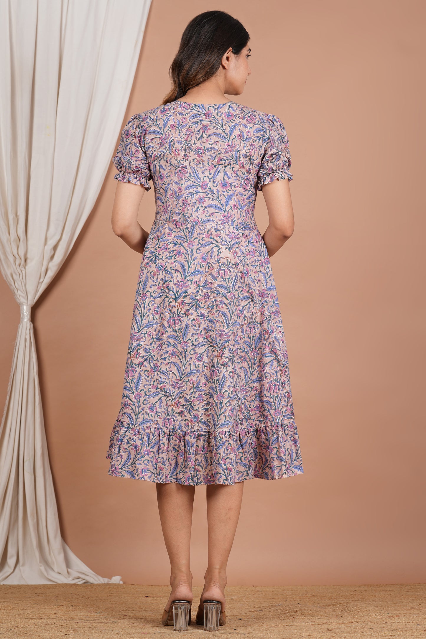 Dhaarna Handblock Cotton Summer Dress