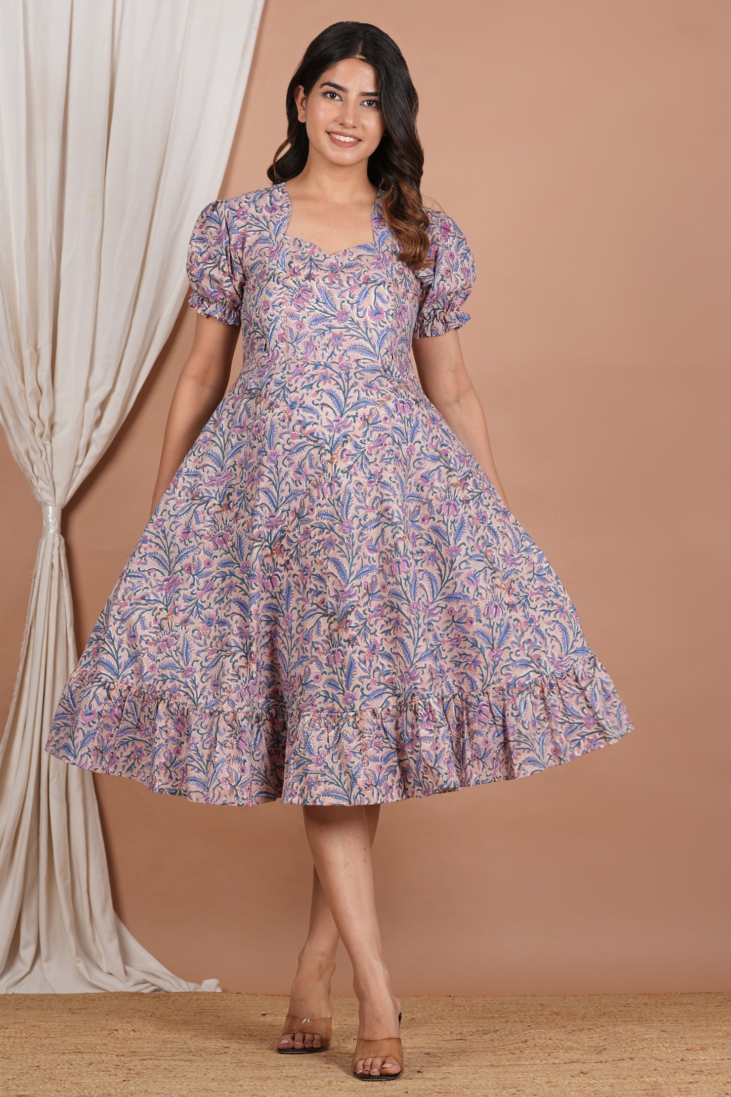 Dhaarna Handblock Cotton Summer Dress