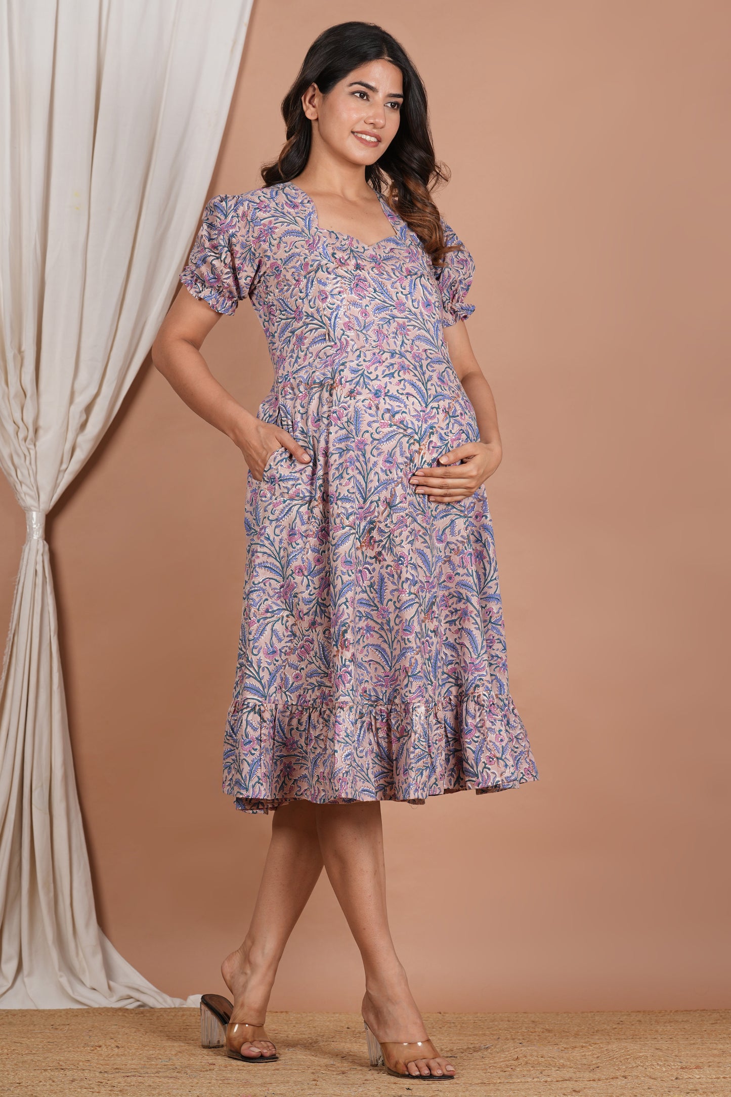 Dhaarna Handblock Cotton Summer Dress