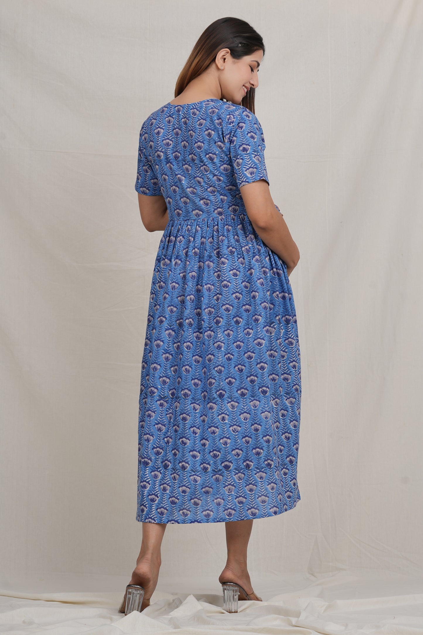 Avigyaa Cotton Maternity Nursing Dress