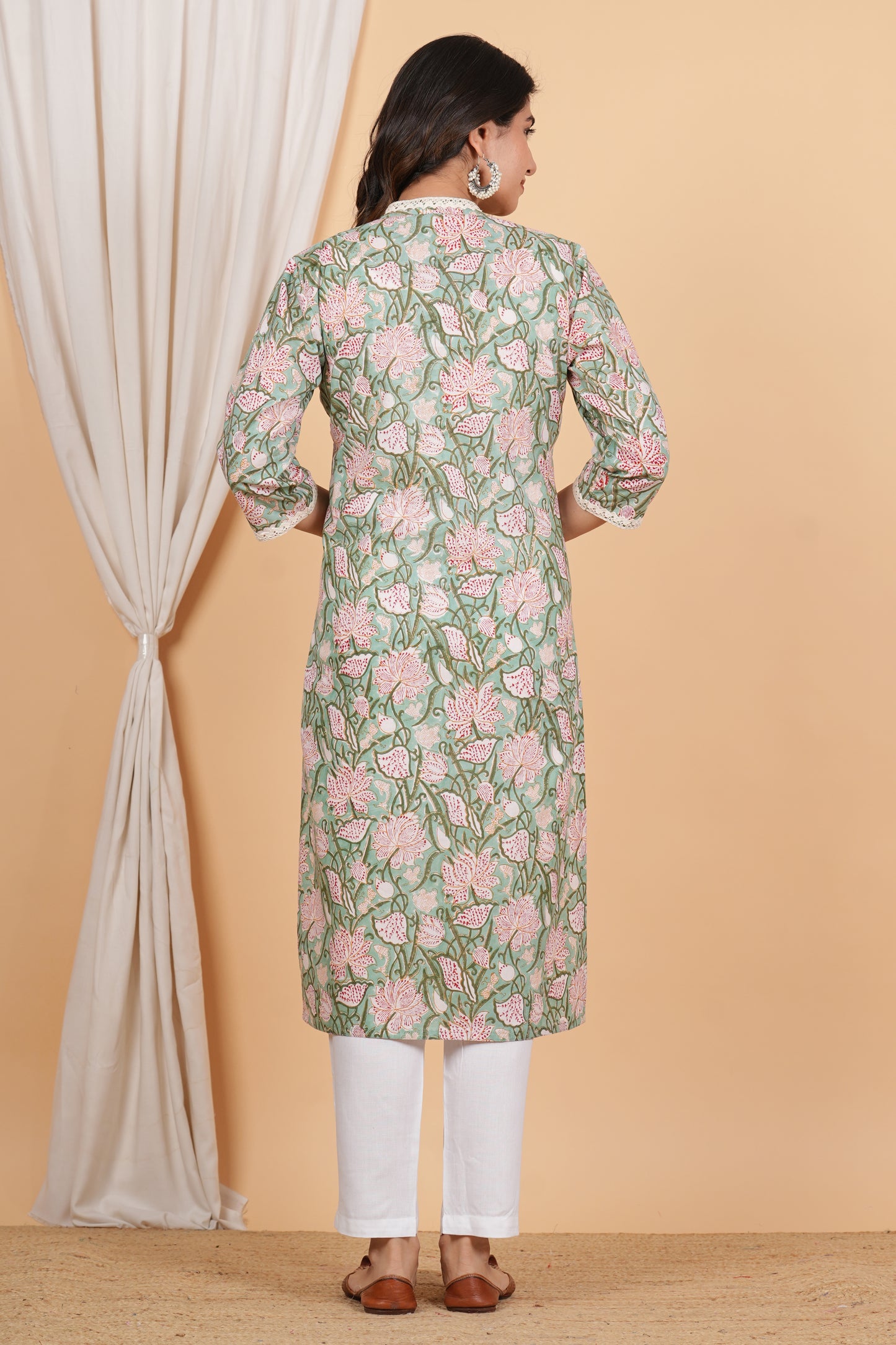 Kadamb Cotton Twin Zip Nursing Kurti