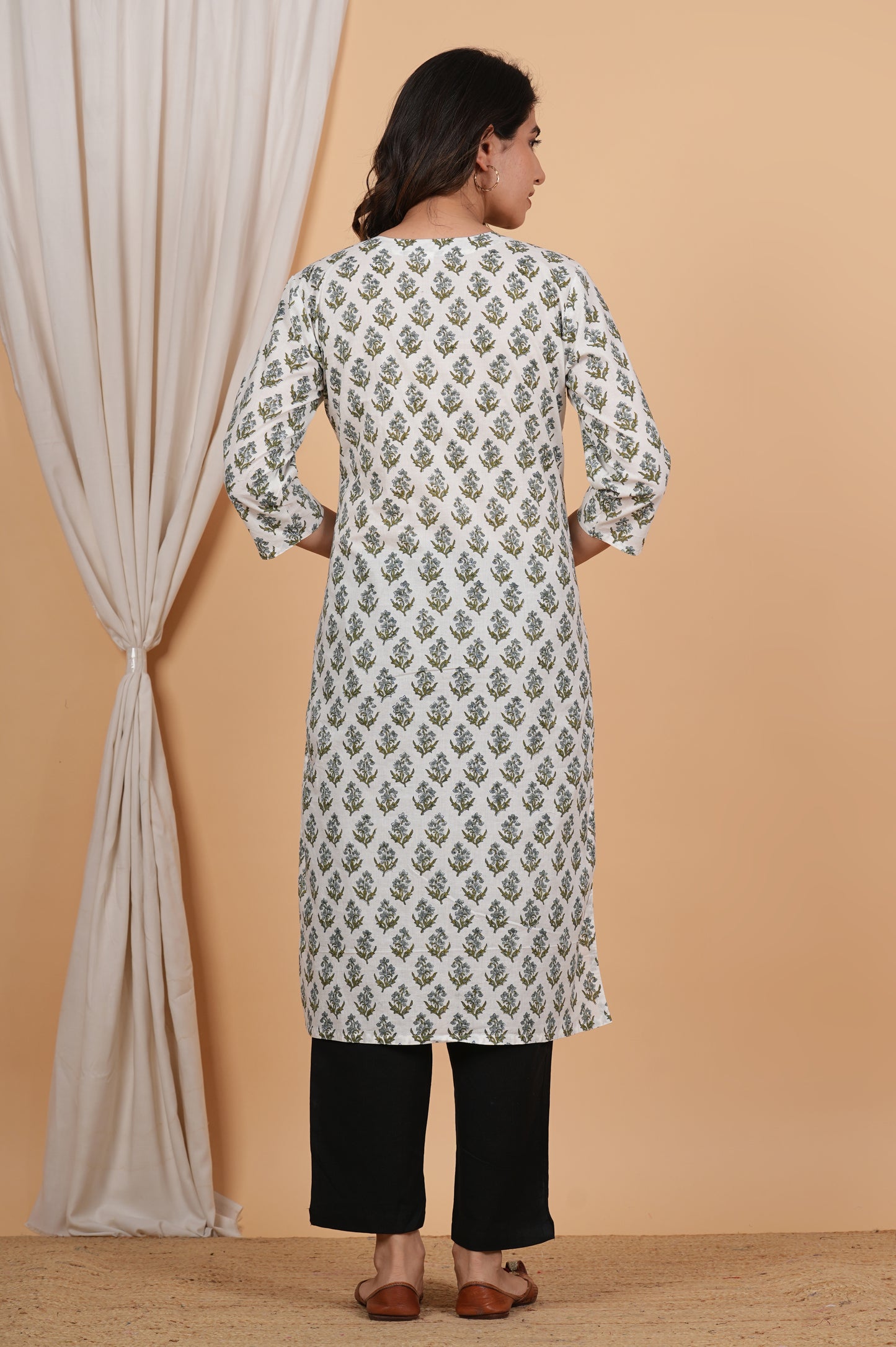 Vrindavani Cotton Twin Zip Nursing Kurti