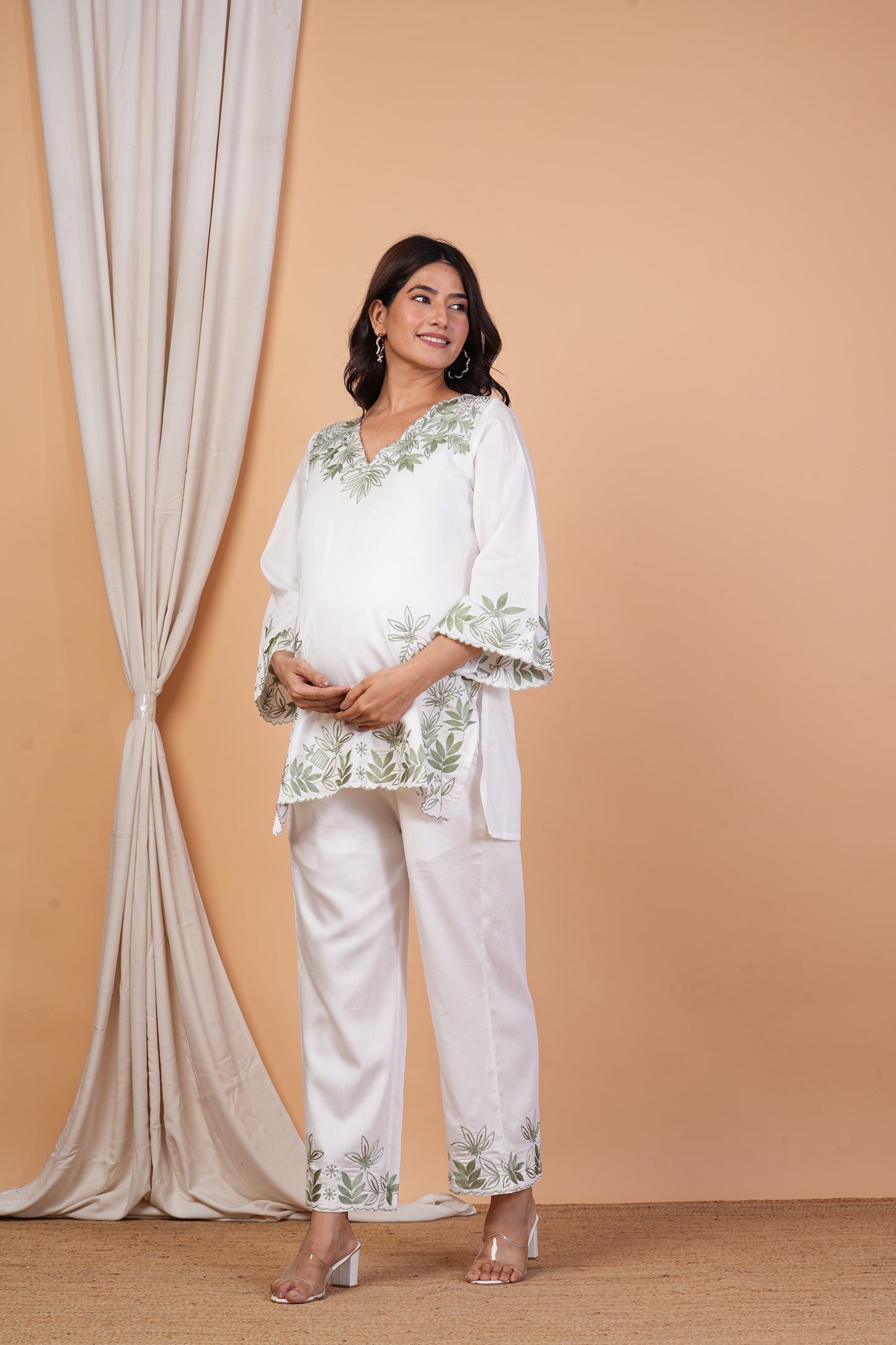 Janaki Jeevan Hand Embroidered Maternity Co-ord Set