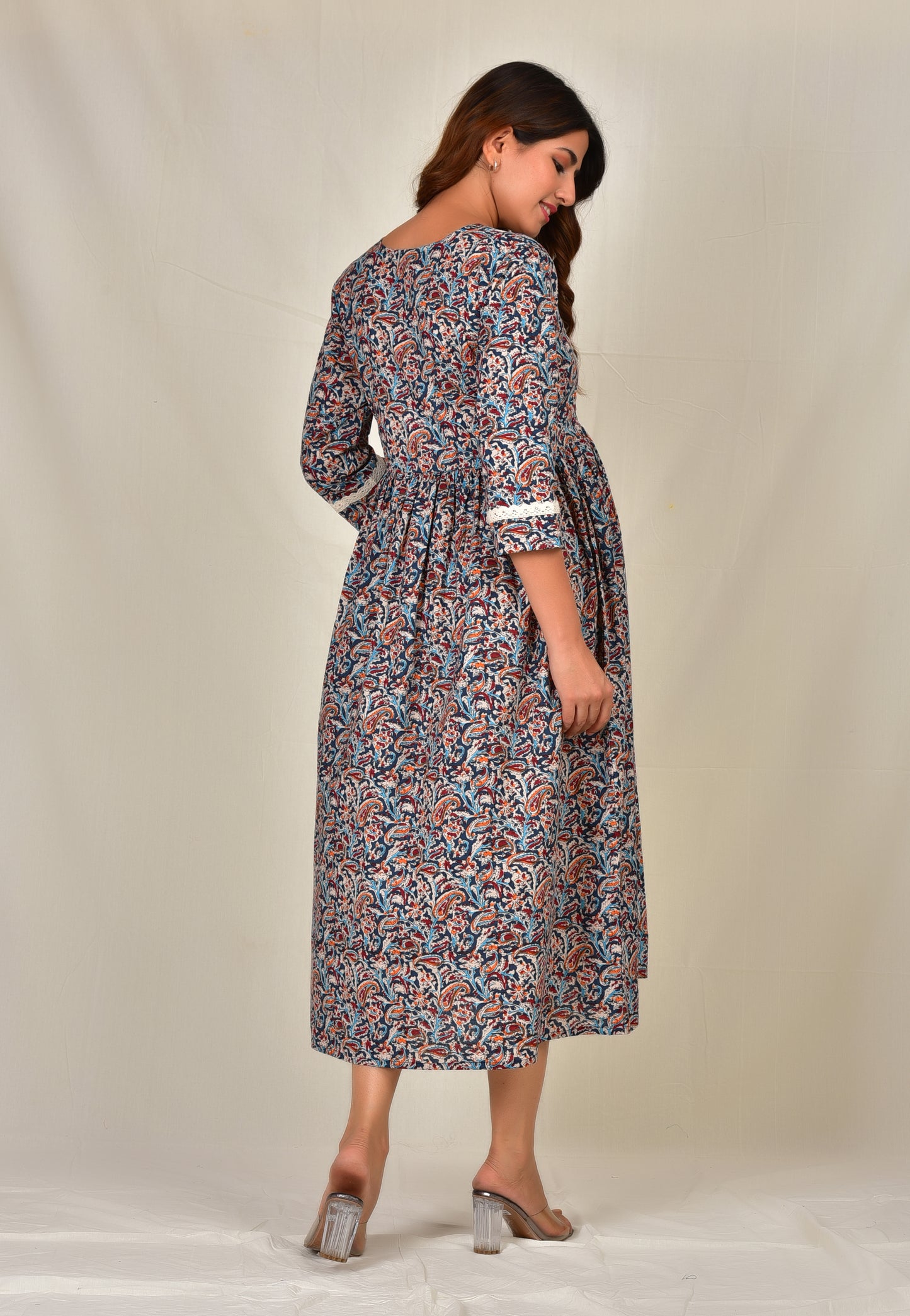 Madhav Cotton Centre Zip Nursing Kurti