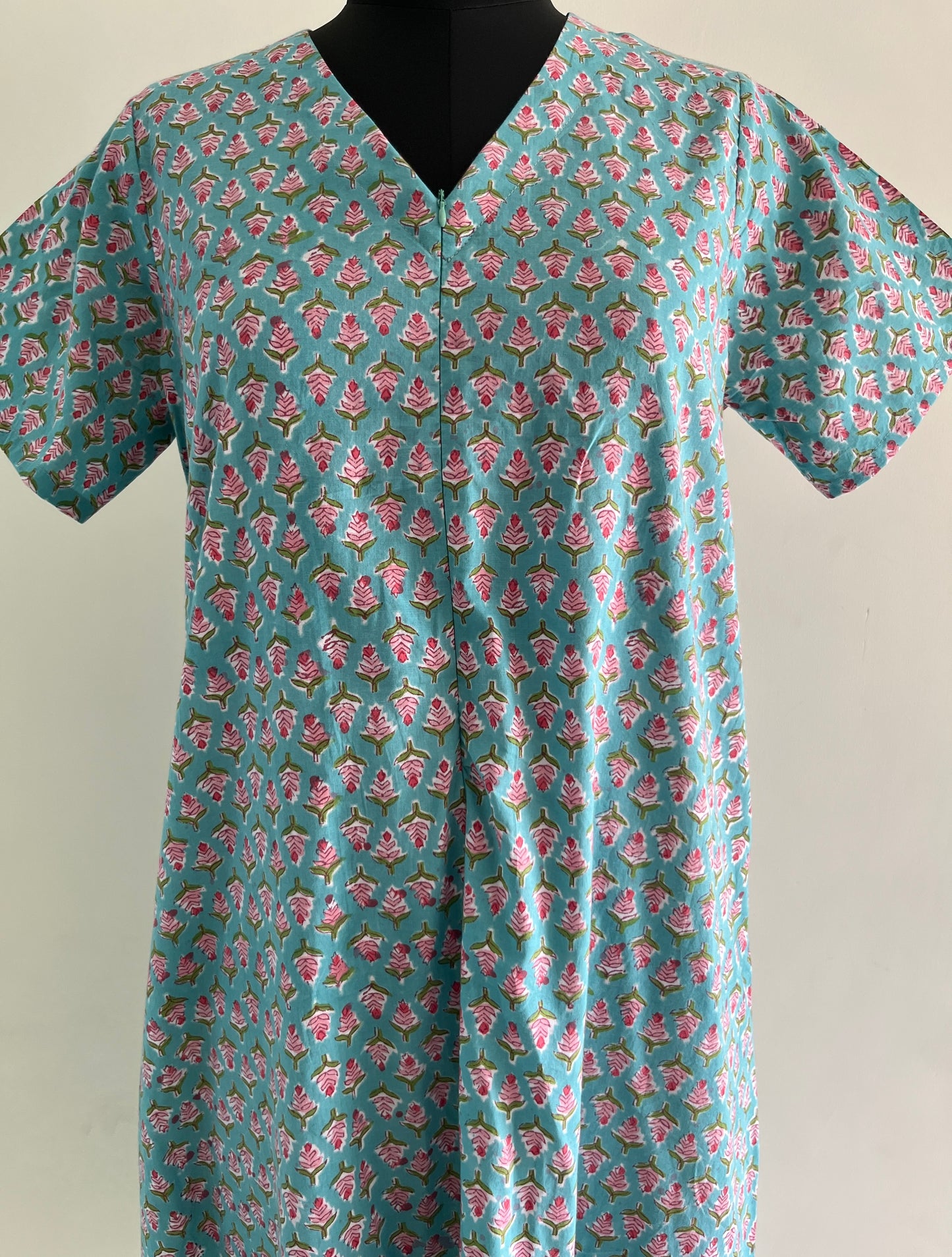 Veda Handblock Cotton Nursing Gown