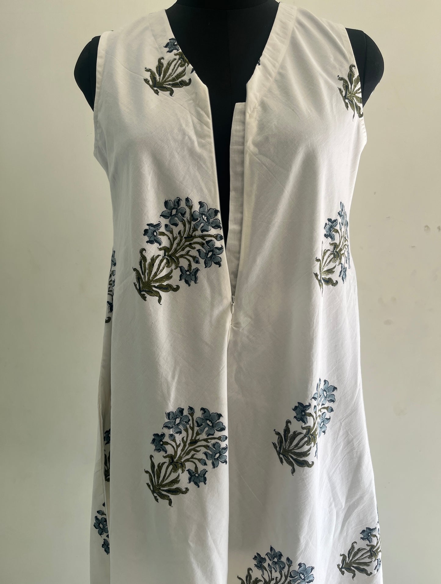 Karuna Nidhaan Handblock Cotton Nursing Maxi Dress