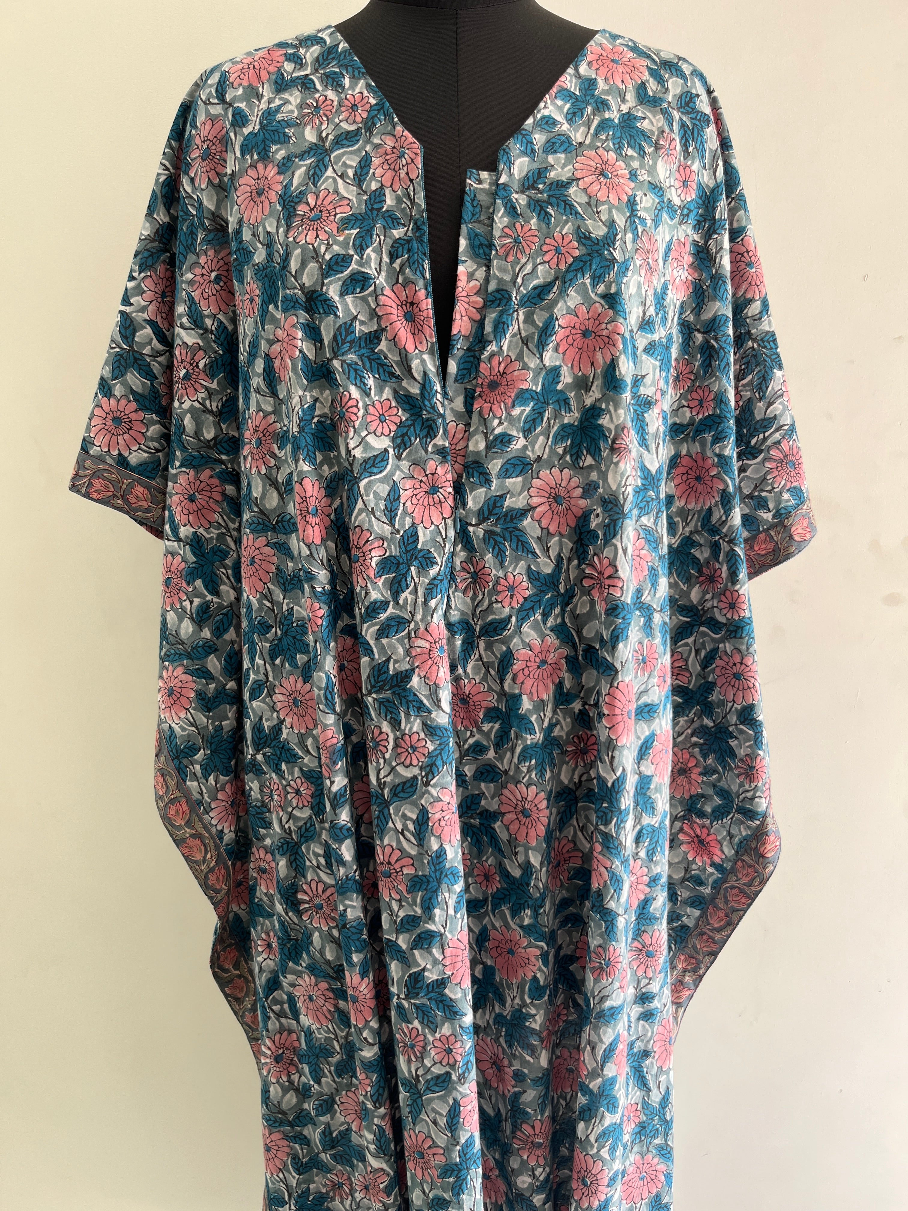 Janak SutaVaram Handblock Nursing Kaftan Gown