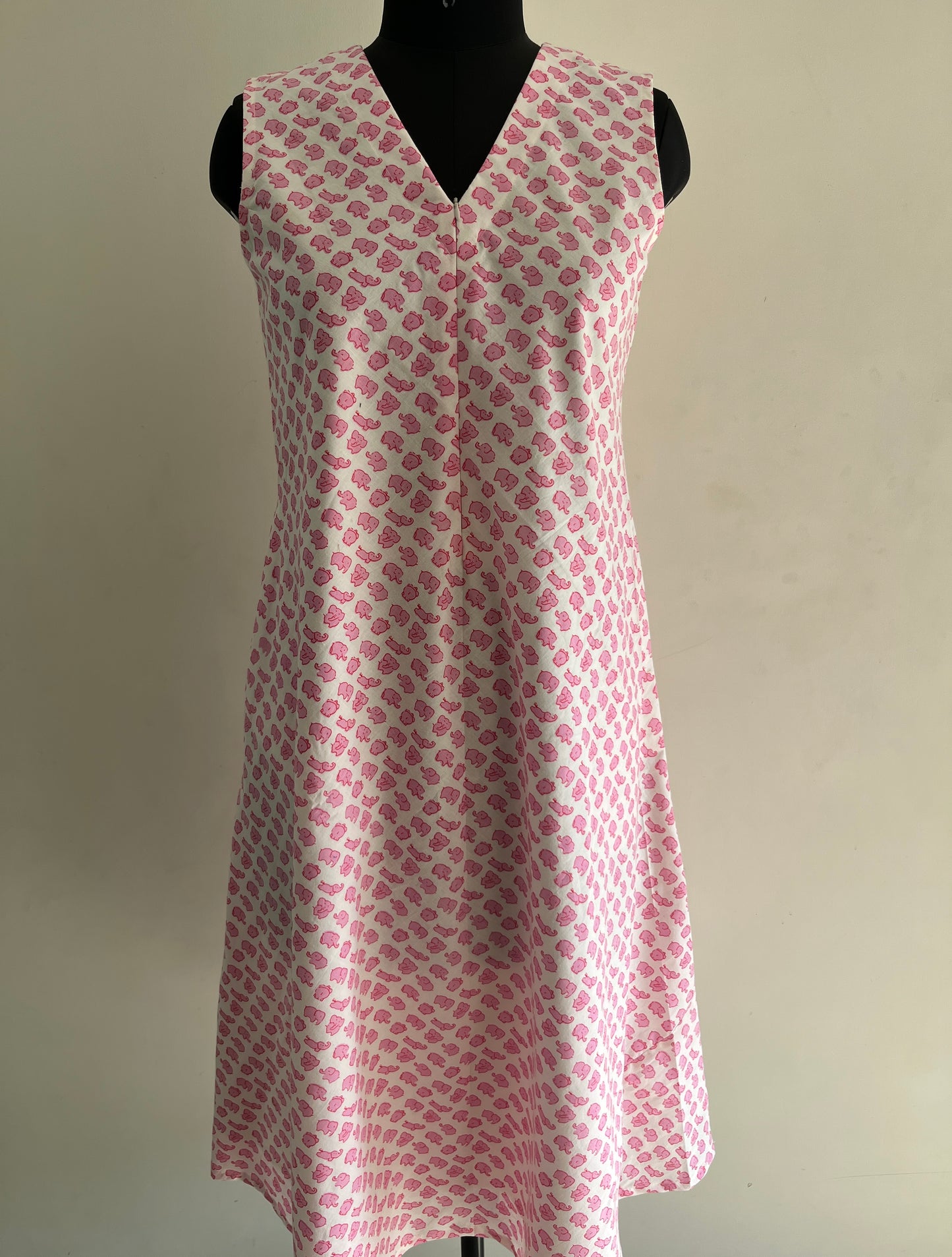 Pink Elephant Cotton Nursing Umbrella Maxi Dress
