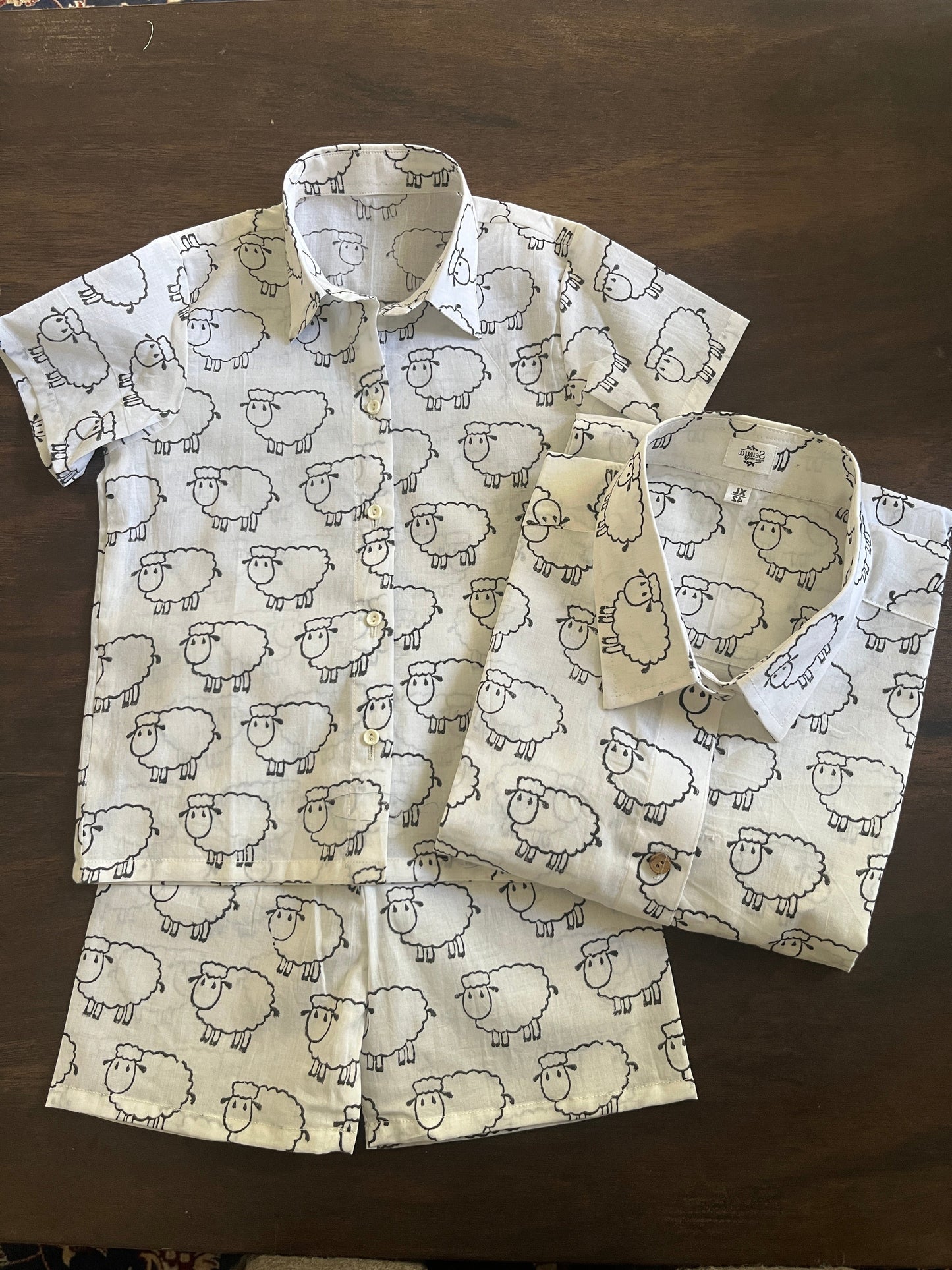 Dadda & Baby Matching Sheep Shirt Set