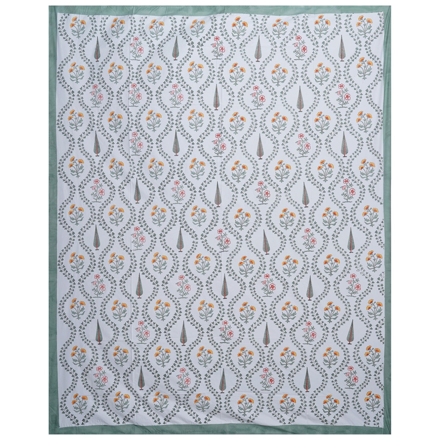 Madhumangal Handblock Cotton Printed King Size Bed Sheet