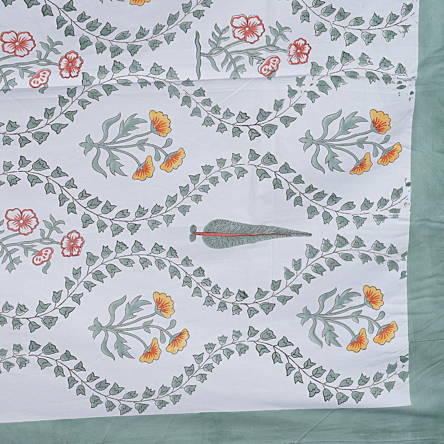 Madhumangal Handblock Cotton Printed King Size Bed Sheet