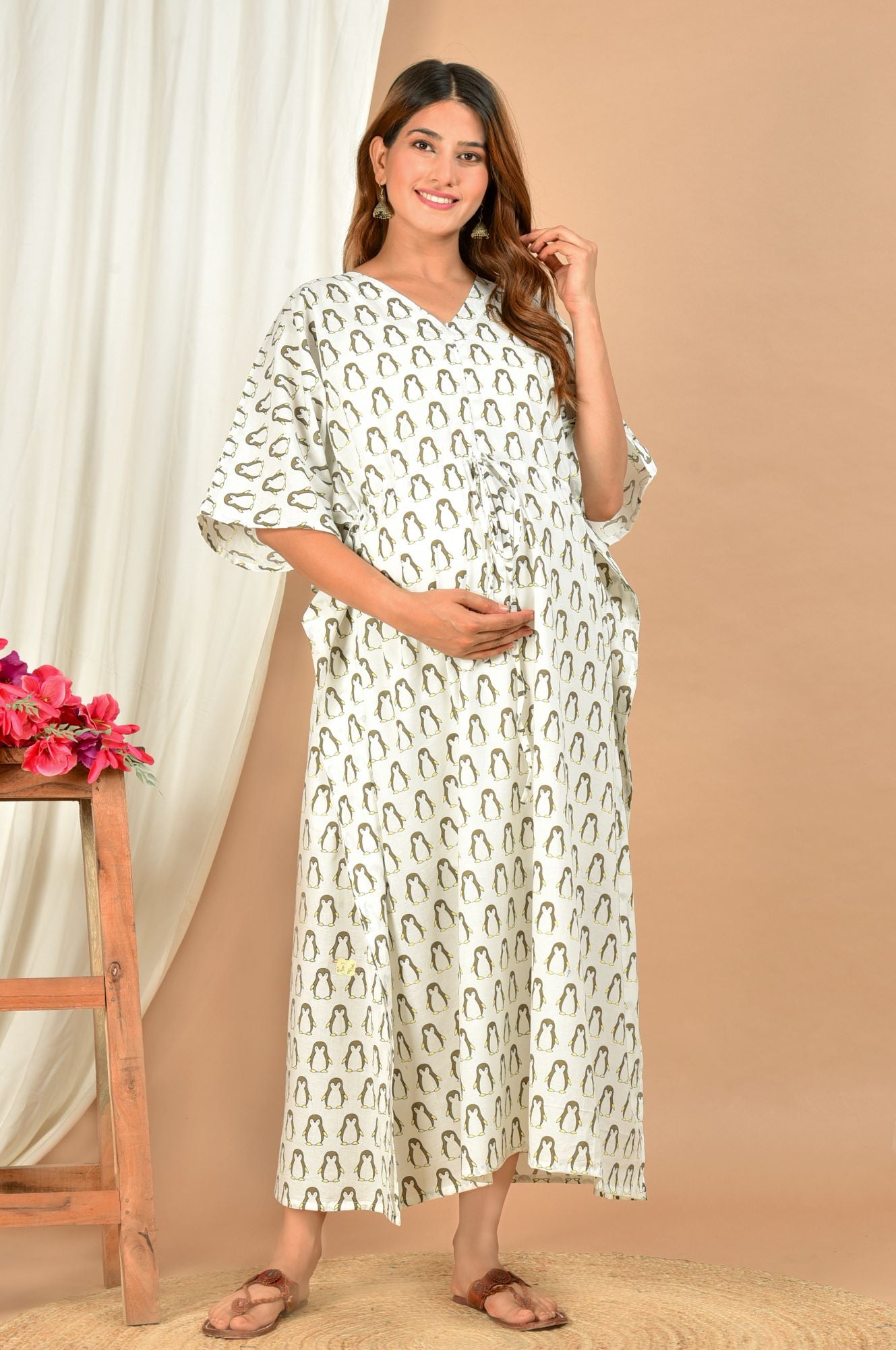 Penguin Cotton Maternity Kaftan