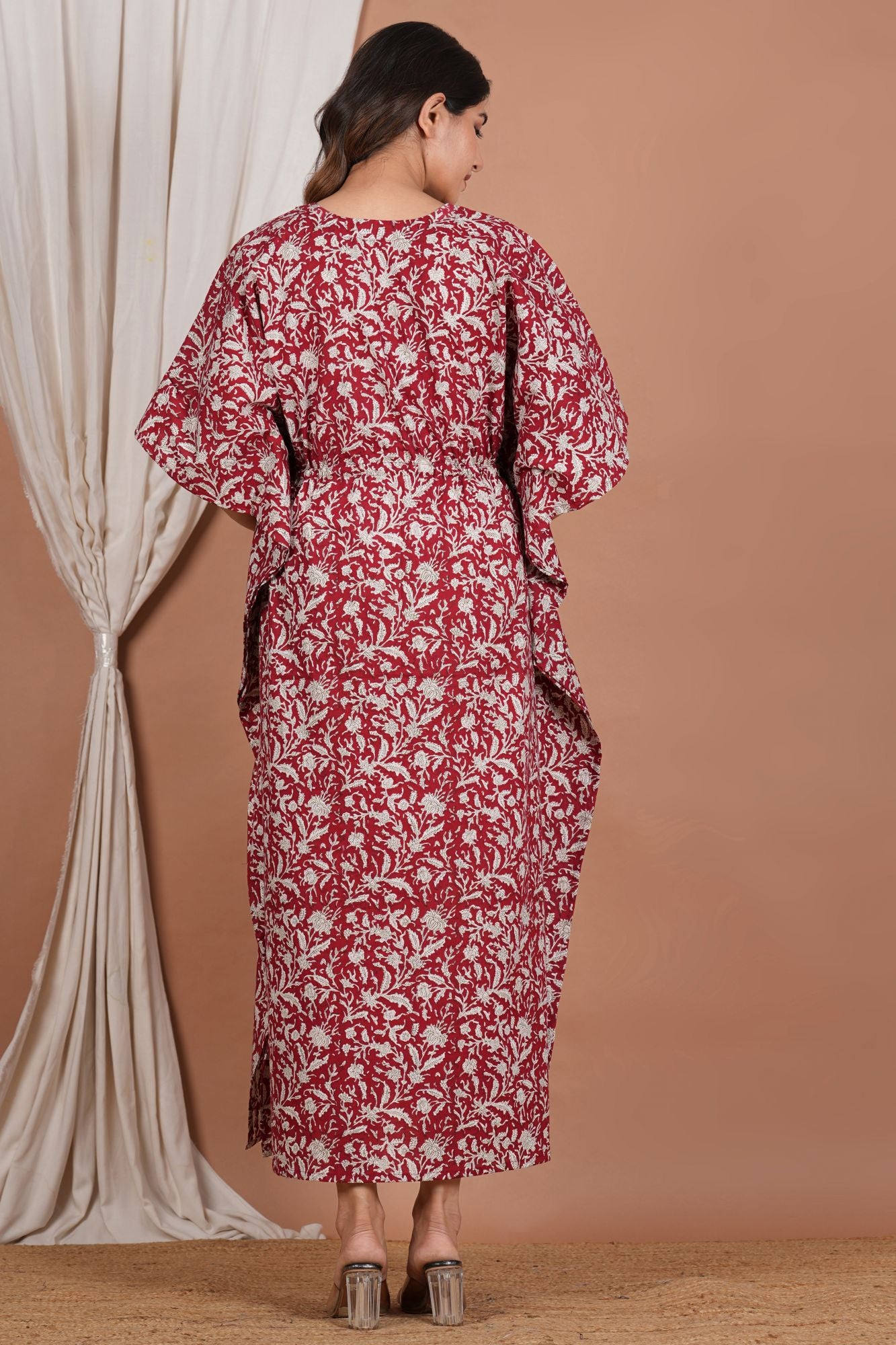 Rupa Madhuri Handblock Cotton Maternity/Nursing Kaftan