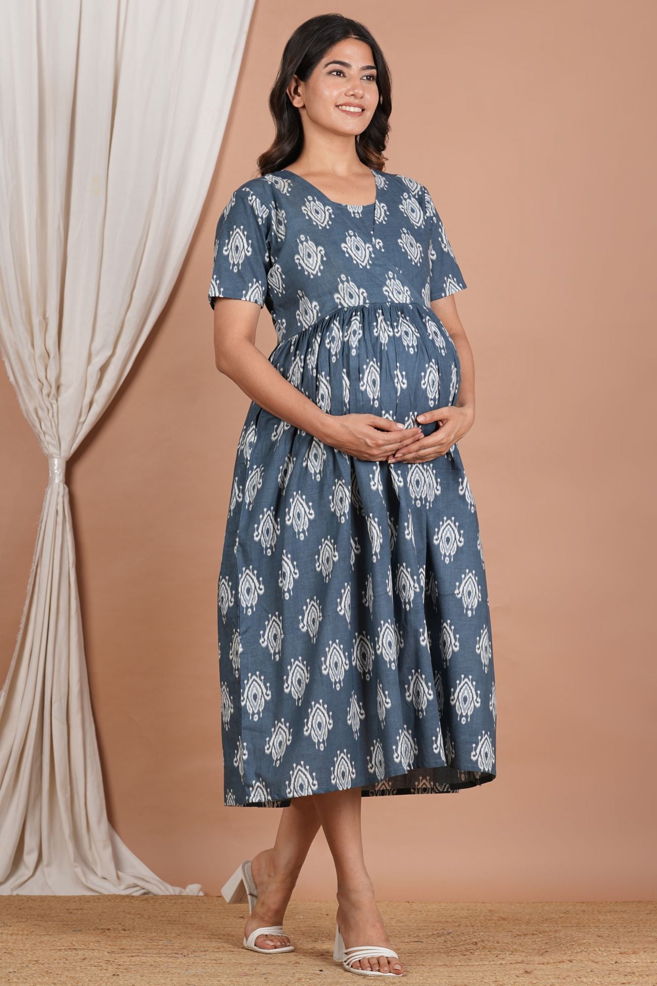 Kedar Cotton Nursing Kurti (No Zip- Feeding Access)