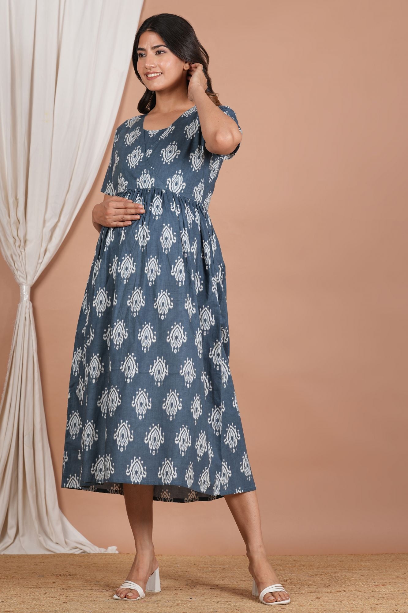 Kedar Cotton Nursing Kurti (No Zip- Feeding Access)
