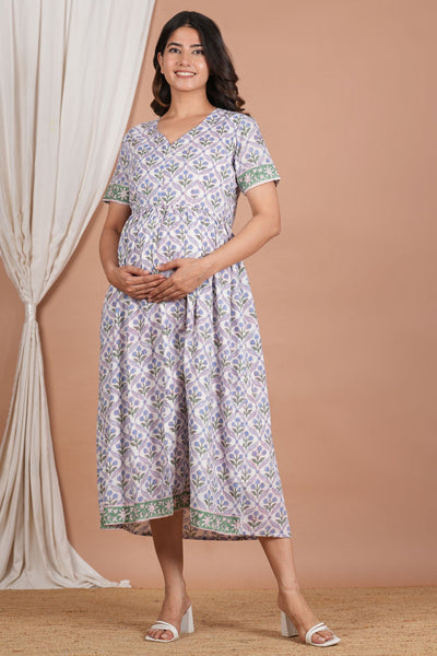 Cotton Maternity Nursing Dress for Feeding