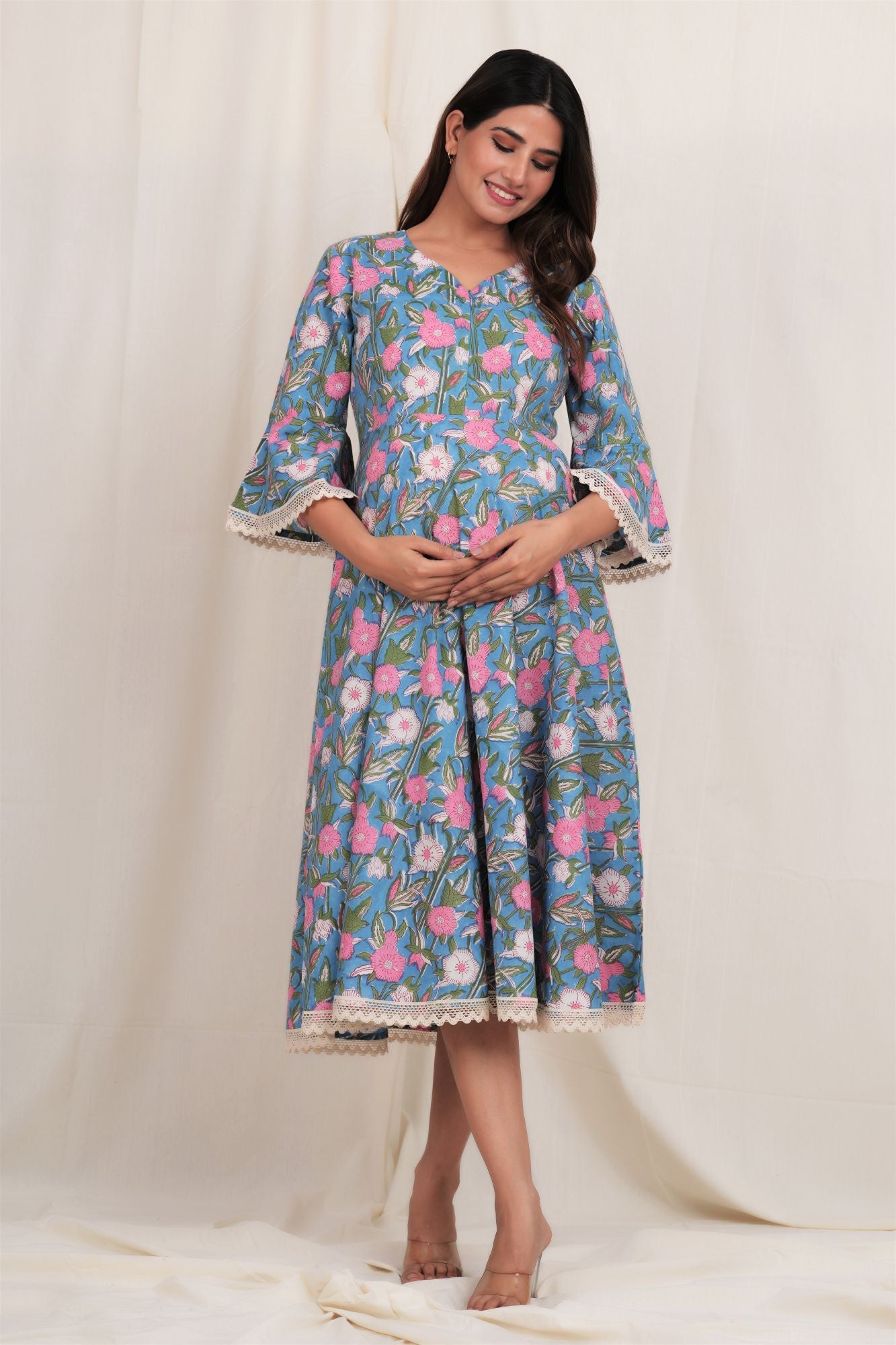 Rasika Nandan Cotton Maternity Feeding Kurti Dress