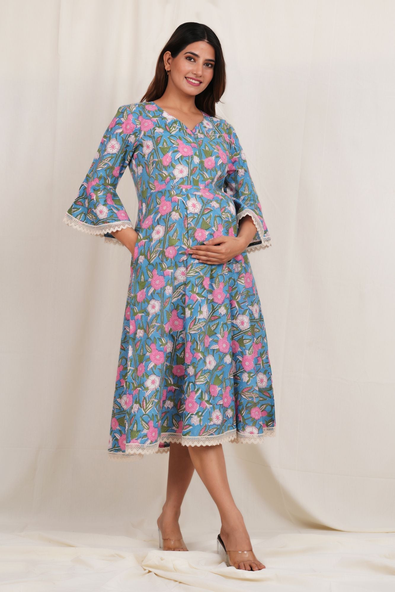 Rasika Nandan Cotton Maternity Feeding Kurti Dress
