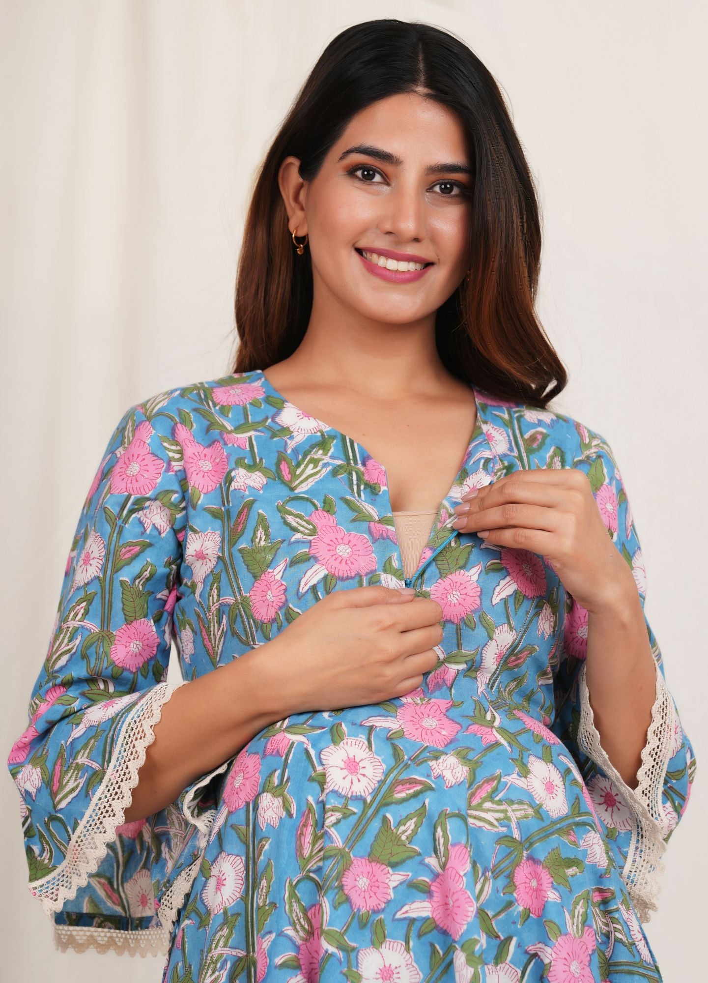 Rasika Nandan Cotton Maternity Feeding Kurti Dress
