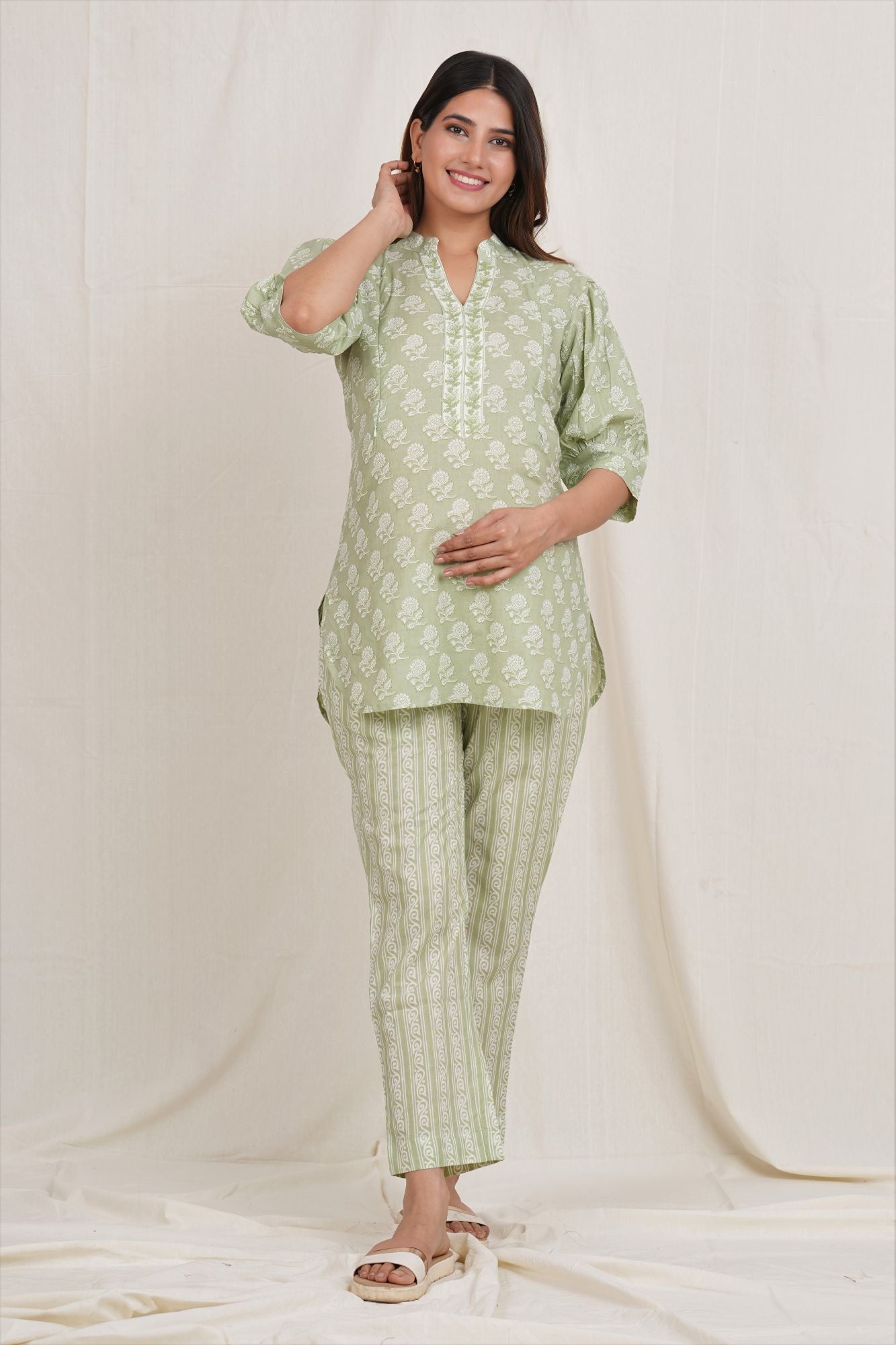 Aaradhya Maternity Loungewear Set (Twin zip for Nursing)