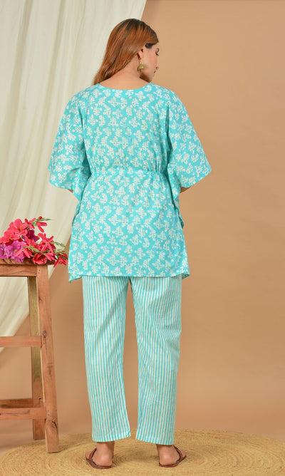 Aadi Keshav Nursing Kaftan Top - Pyjama Set