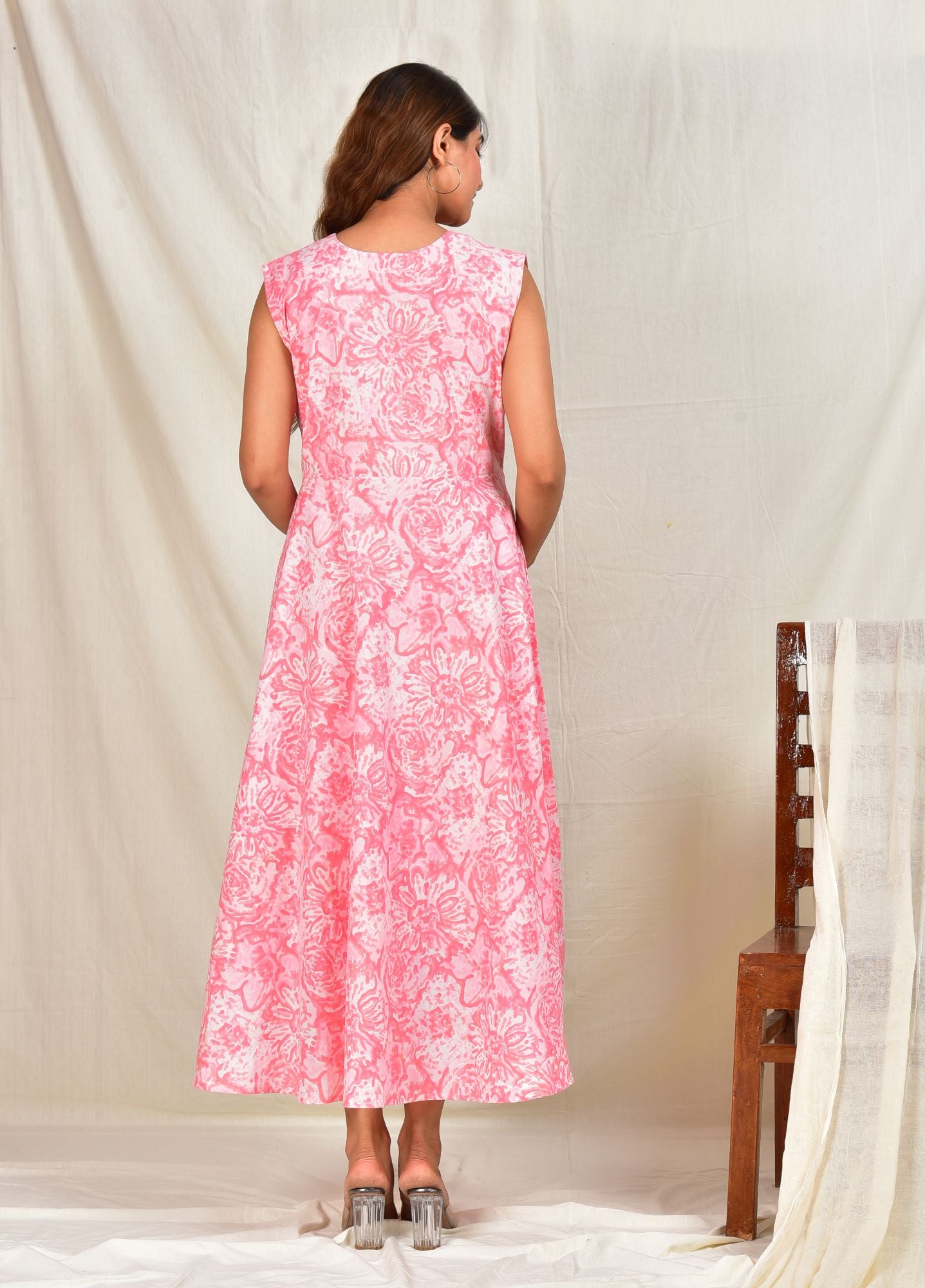 Raasa Priya Handblock Cotton Nursing Feeding Dress