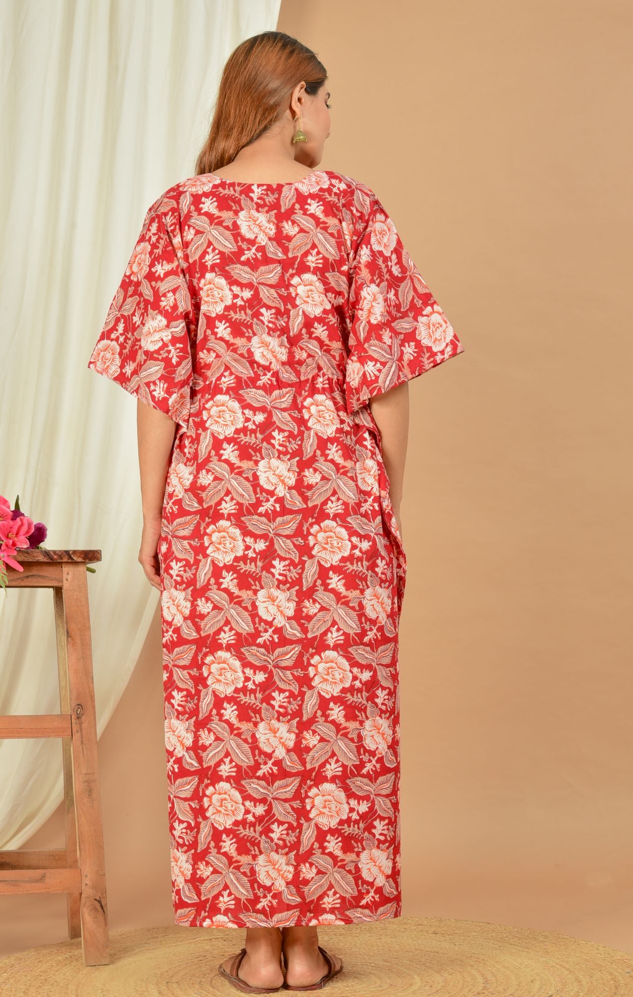 Rupa Madhuri Handblock Maternity/Nursing Kaftan