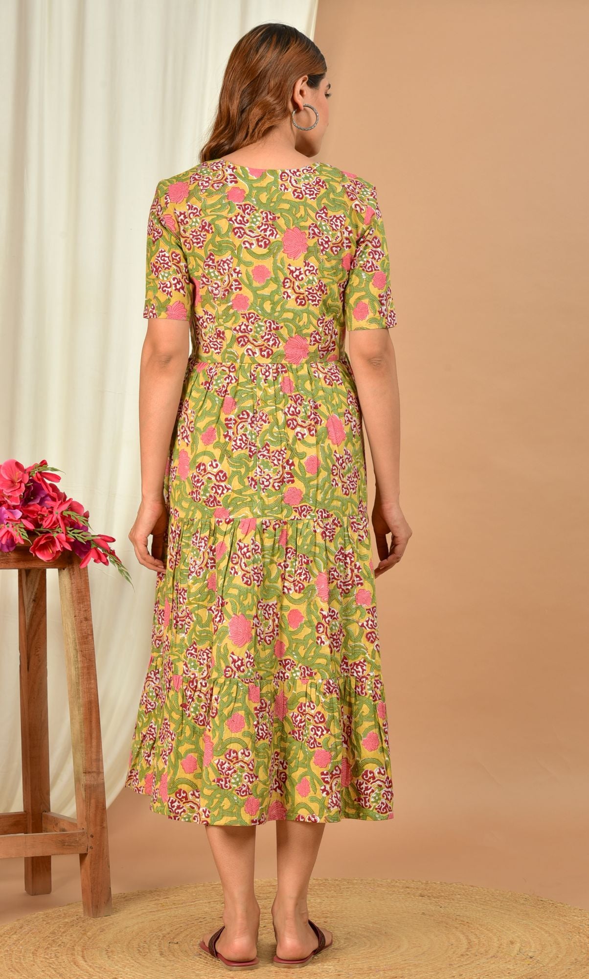 Madhuvan Handblock Cotton Maternity Feeding Kurti Dress