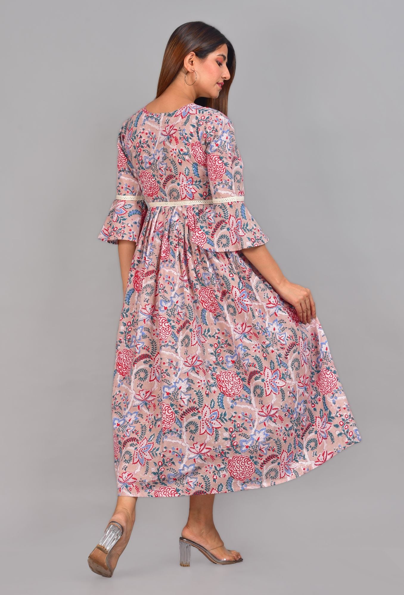 Radha Padmini Handblock Cotton Nursing Kurti