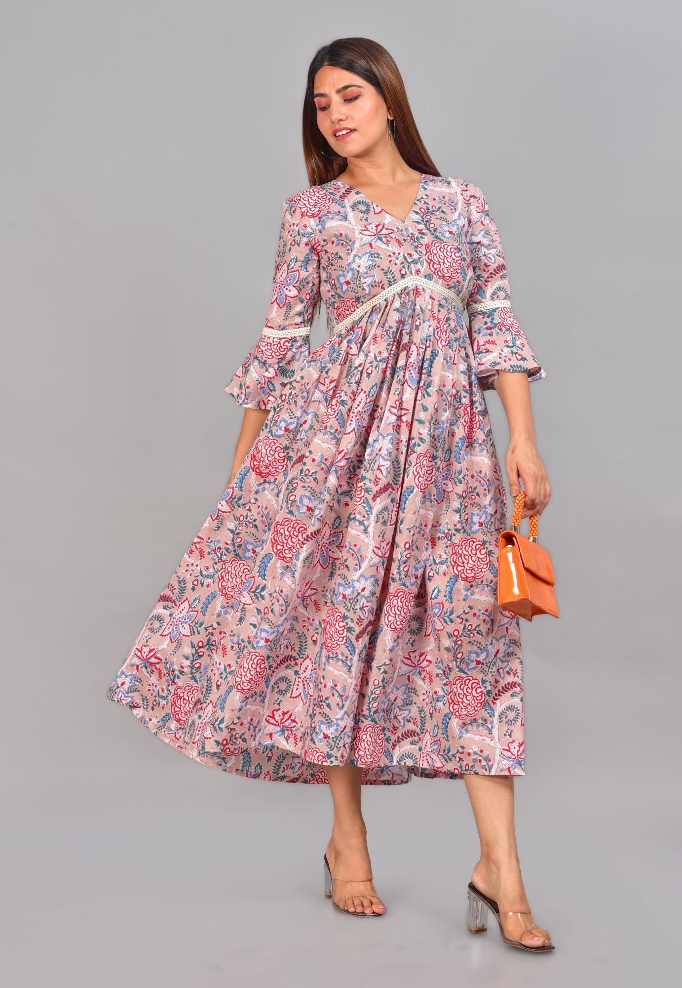 Radha Padmini Handblock Cotton Nursing Kurti