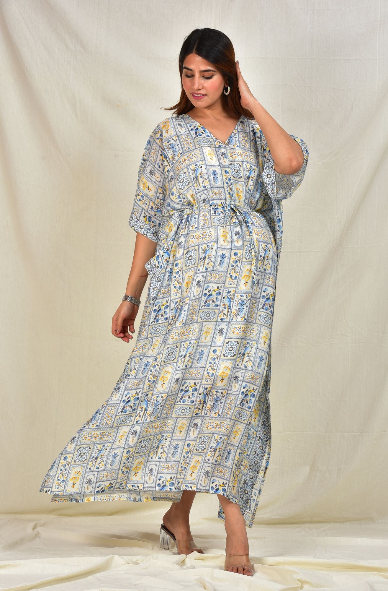 Sachi-Suta Digital Print Nursing Kaftan (Muslin Fabric)