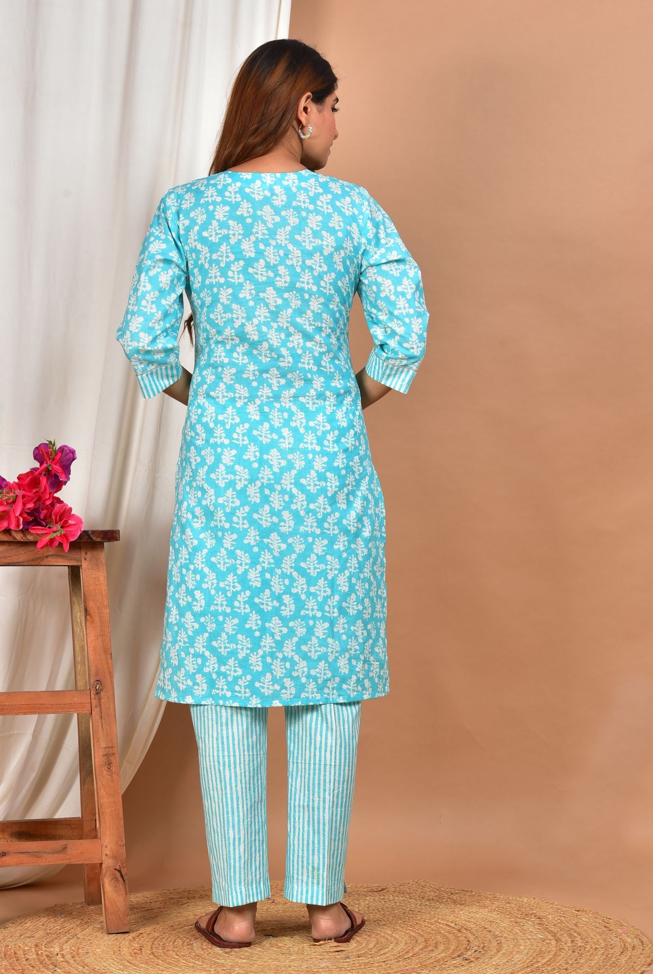 Amoha Twin Zip Nursing Cotton Kurta - Pant Set