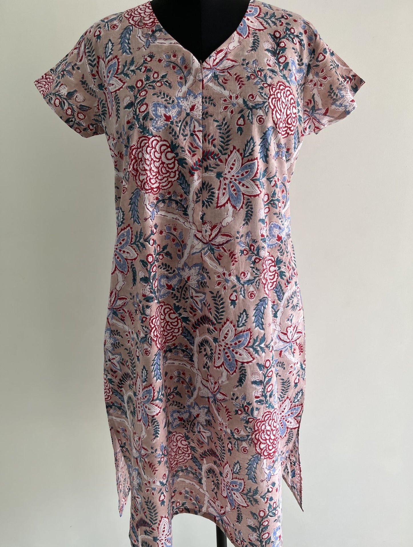 Radha Padmini Handblock Cotton Nursing Gown