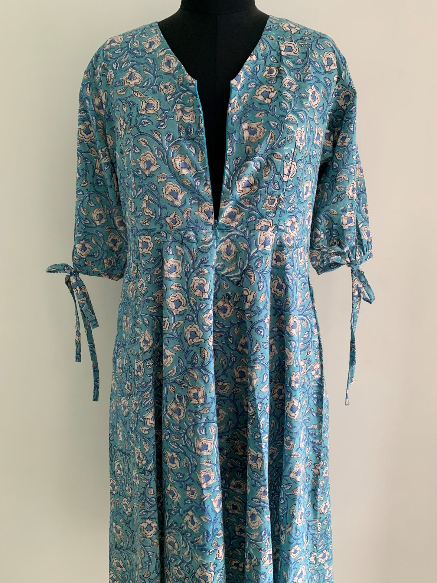 Neeladri Handblock Cotton Nursing Dress
