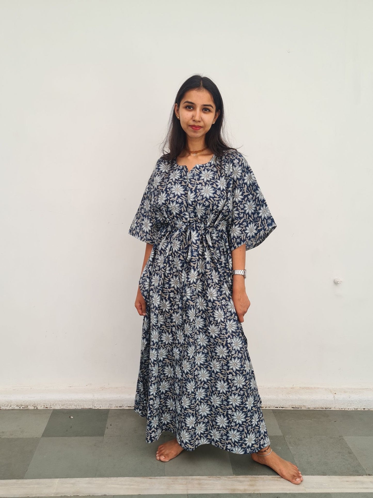 Nidra Floral Cotton Kaftan