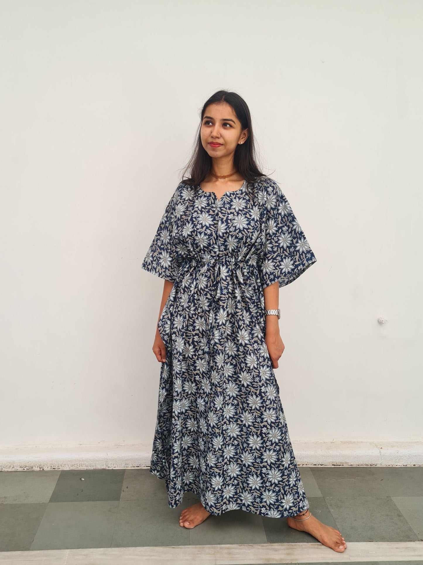 Nidra Floral Cotton Kaftan