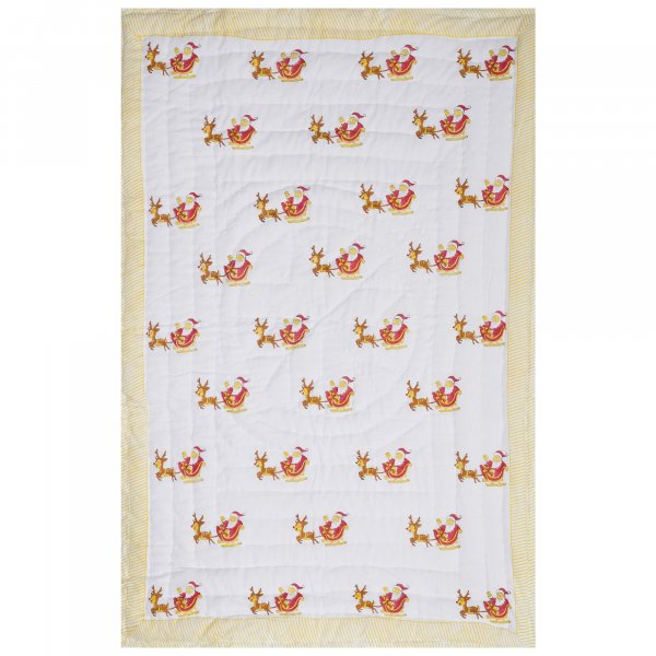 Santa Claus Handblock Cotton Quilt (60x40")