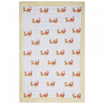 Santa Claus Handblock Cotton Quilt (60x40")