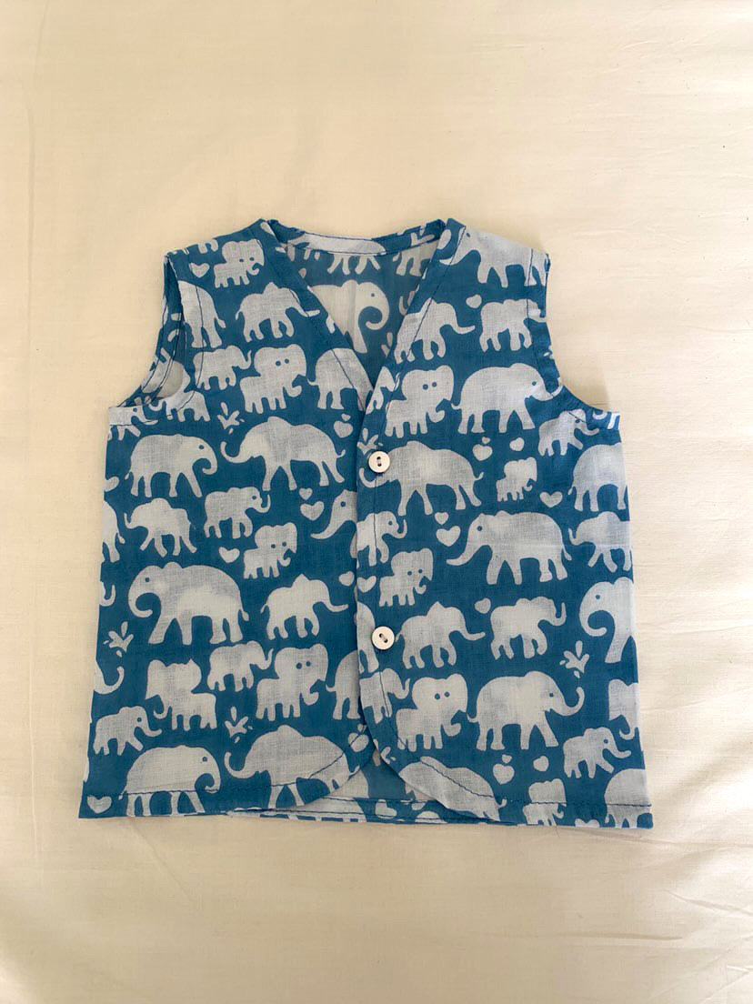 Elephant Soft Cotton Handblock Print Jhabla