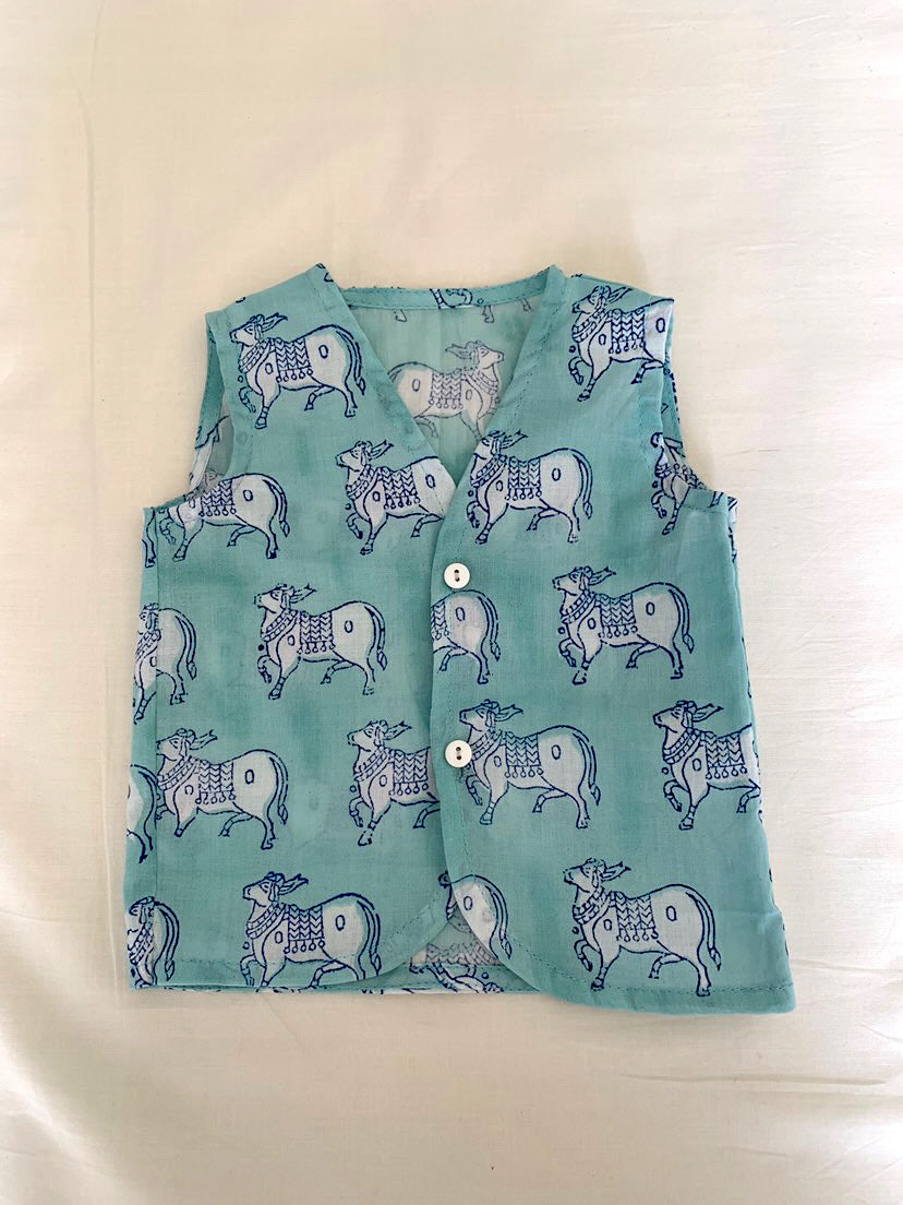 Cow Soft Cotton Handblock Print Jhabla