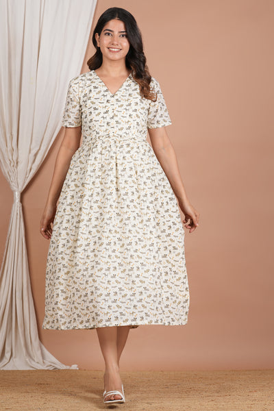 Vyaghra Cotton Maternity Nursing Dress