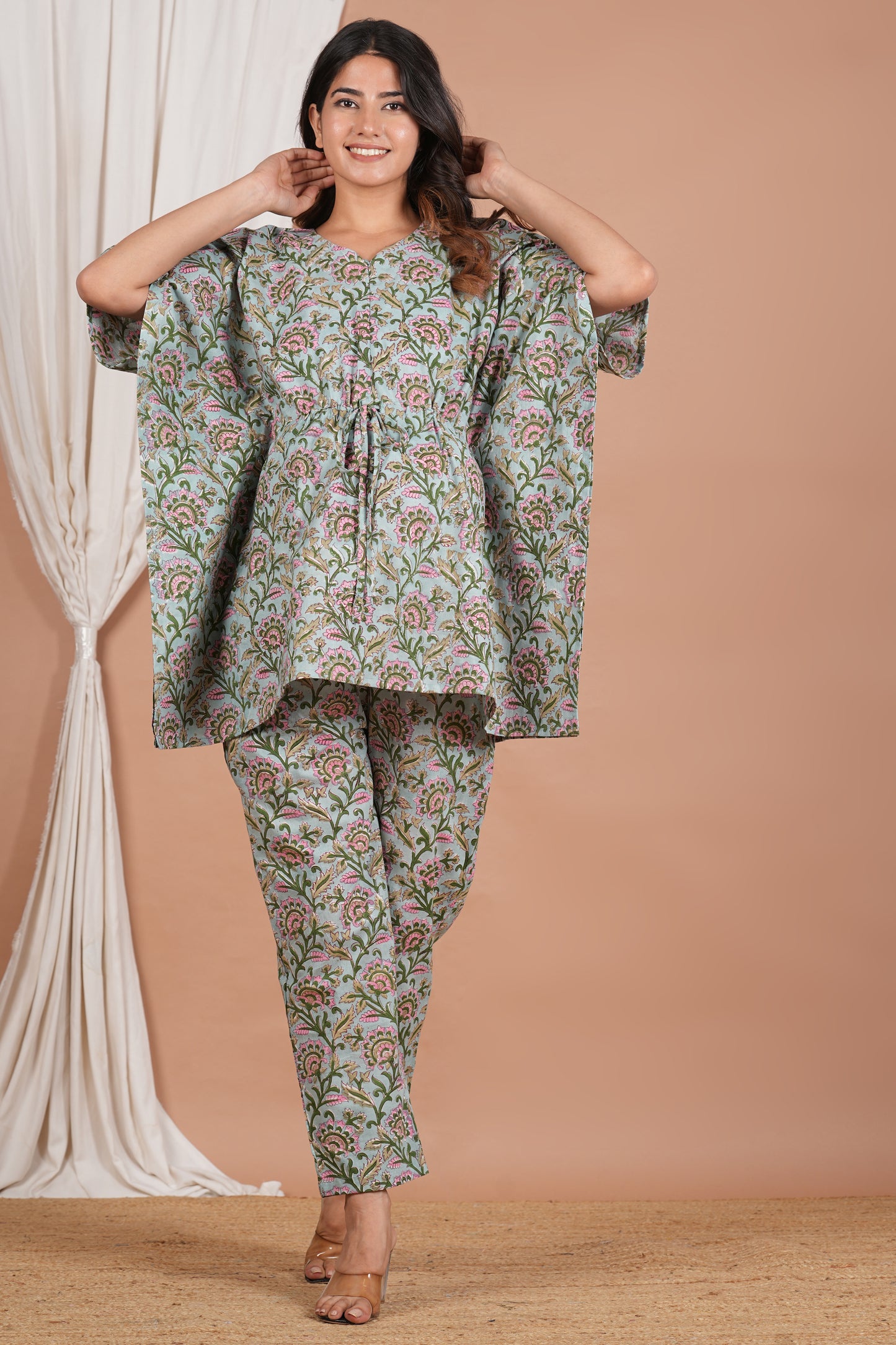 Radhike Nursing Kaftan Top Pant Set