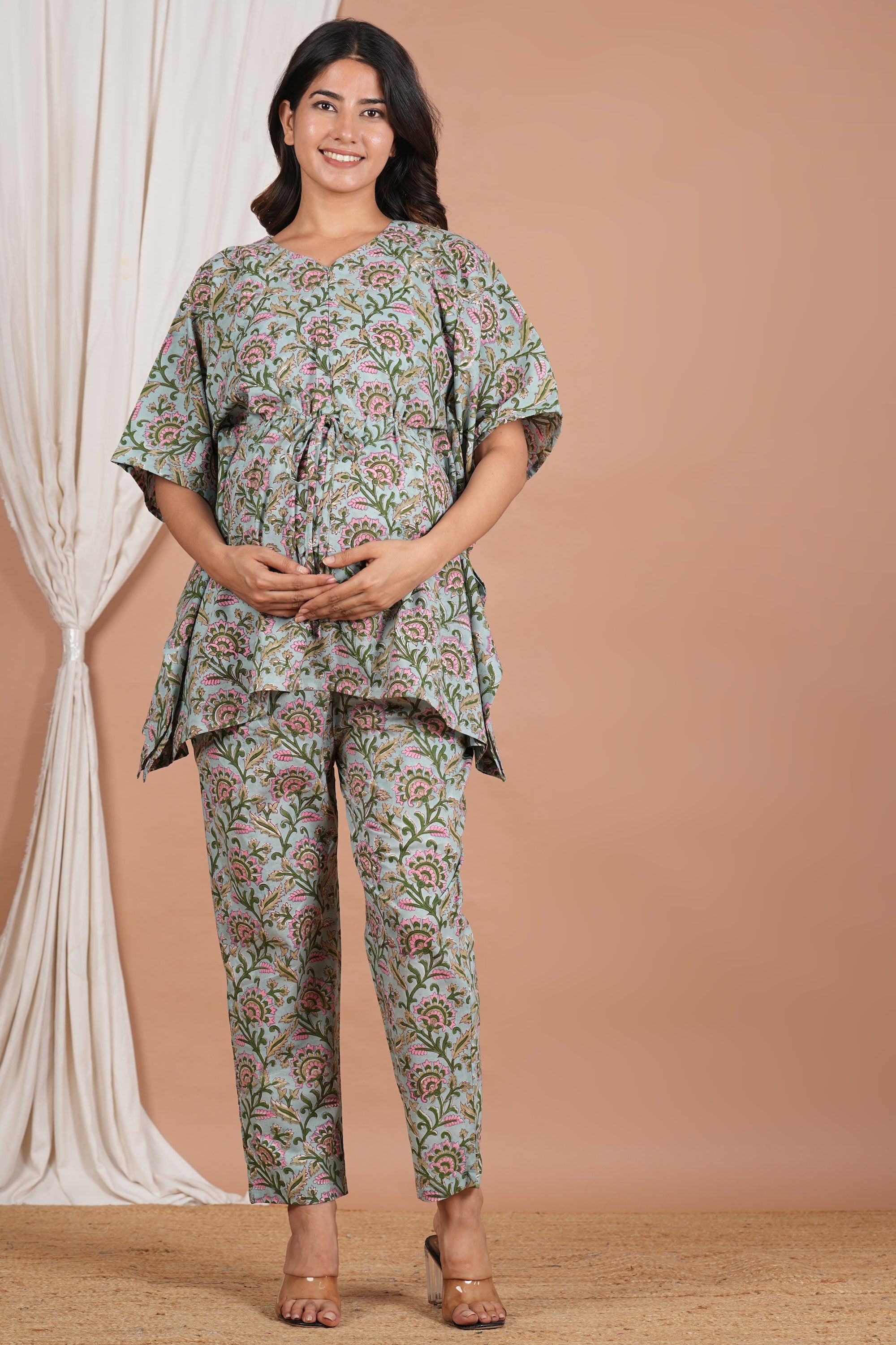 Radhike Nursing Kaftan Top Pant Set