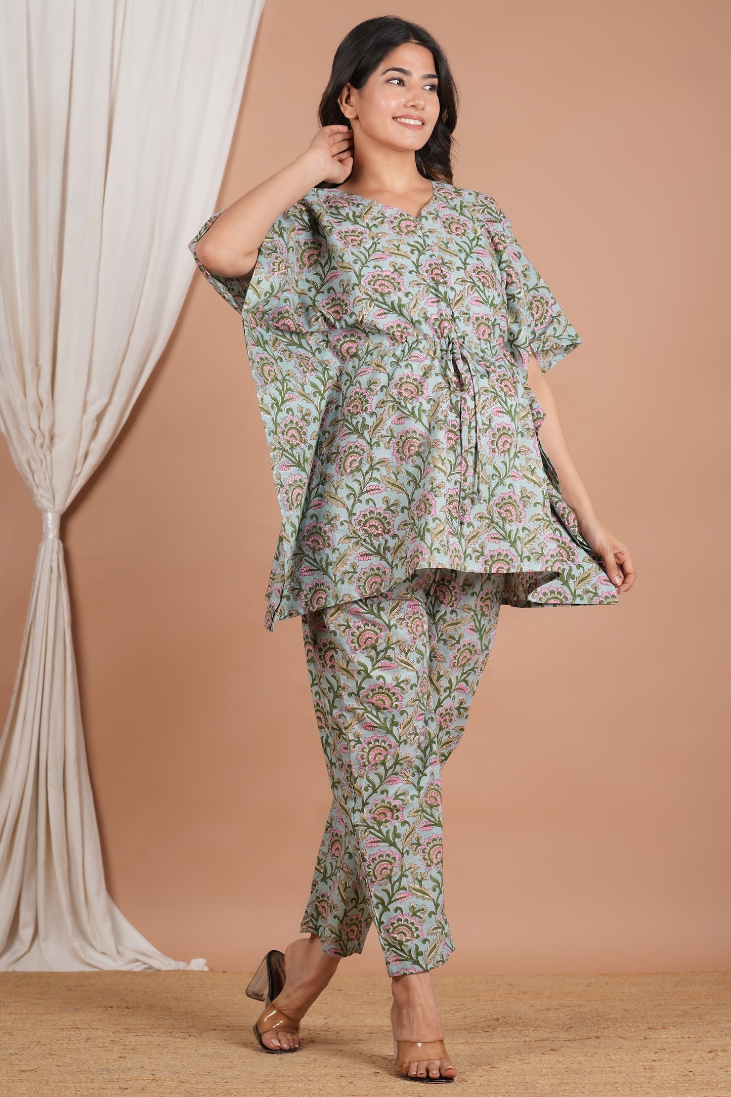 Radhike Nursing Kaftan Top Pant Set