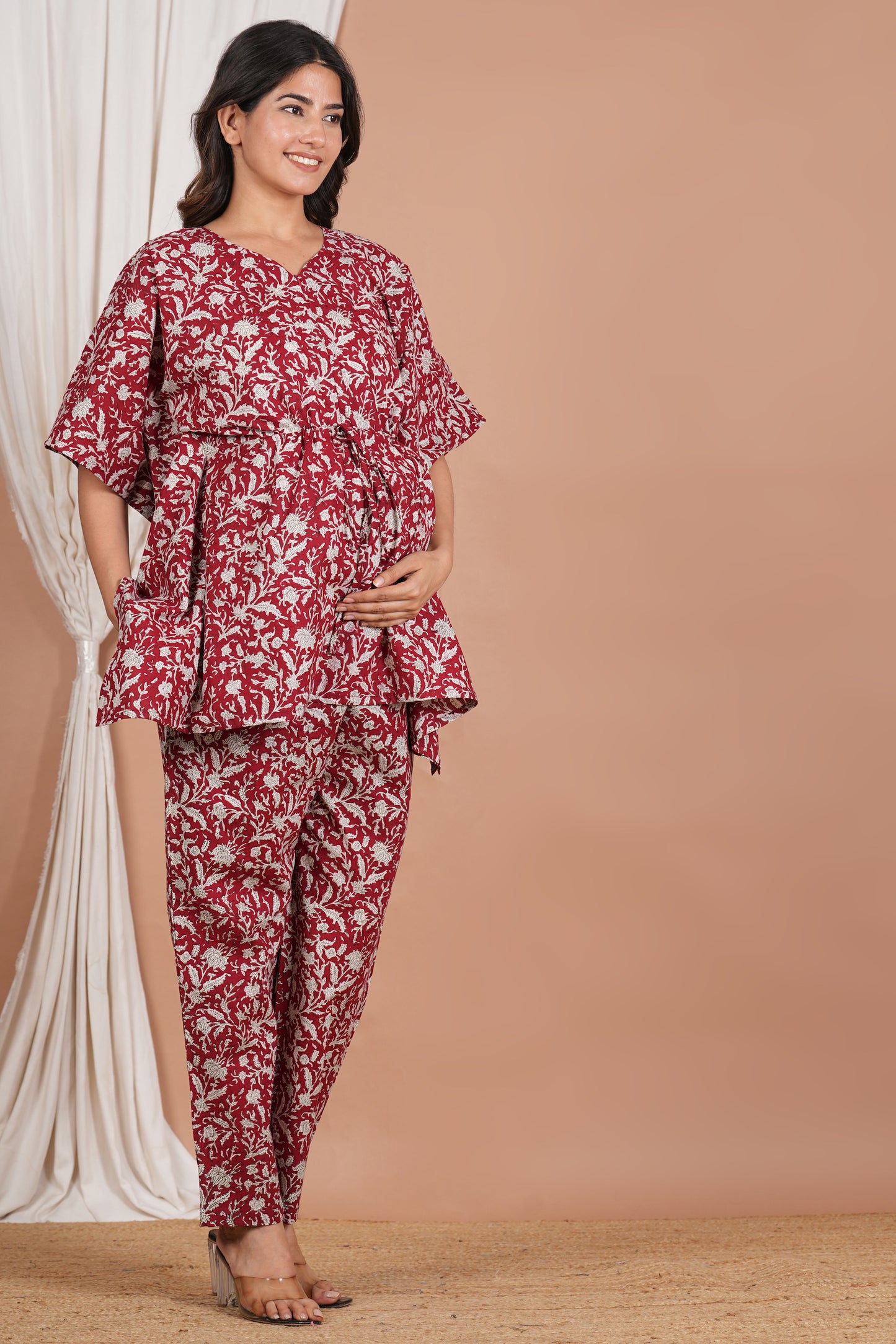 Rupa Madhuri Nursing Kaftan Top Pant Set