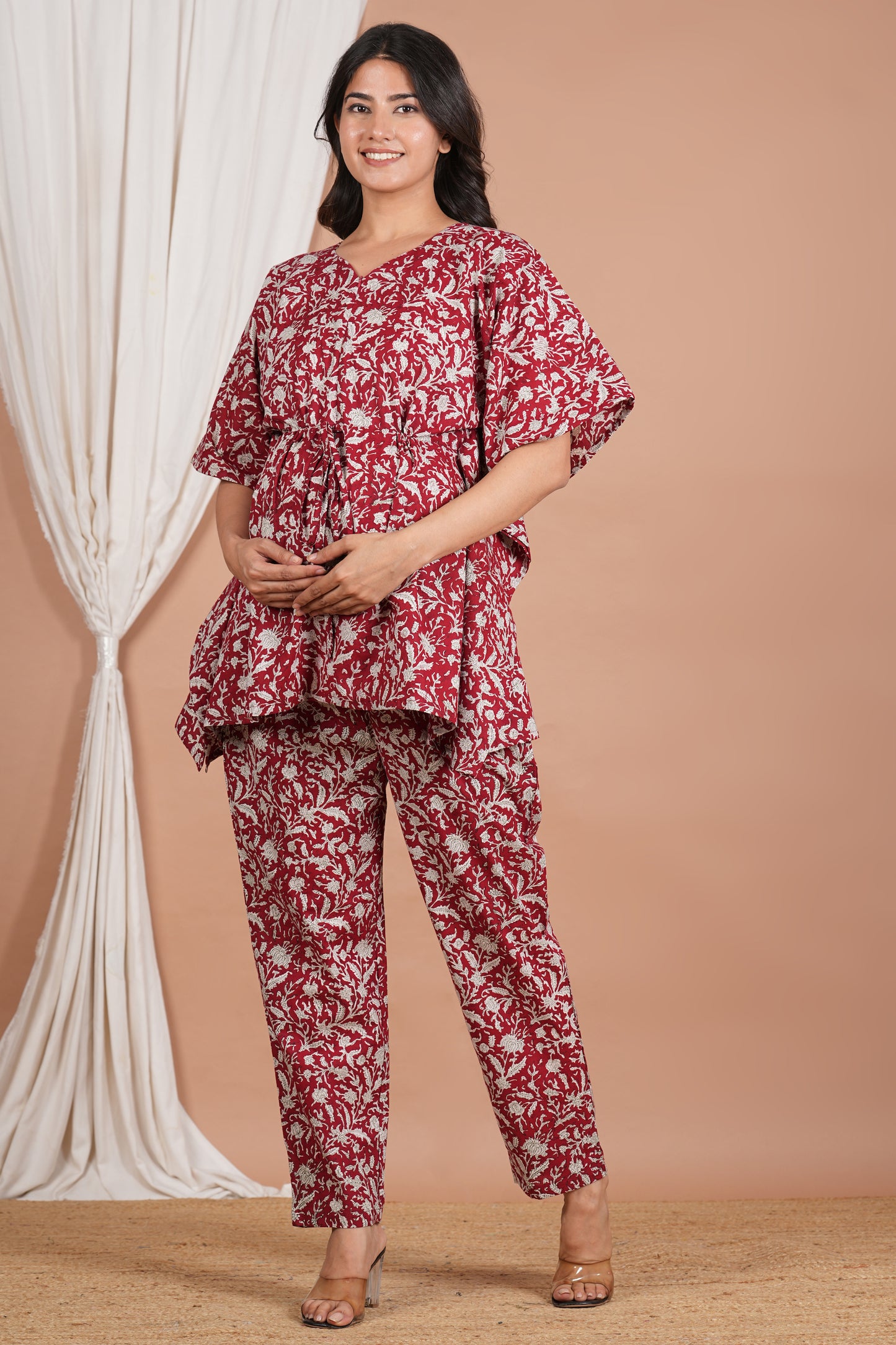 Rupa Madhuri Nursing Kaftan Top Pant Set