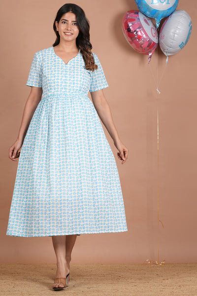 Gajavesh Cotton Maternity Nursing Dress