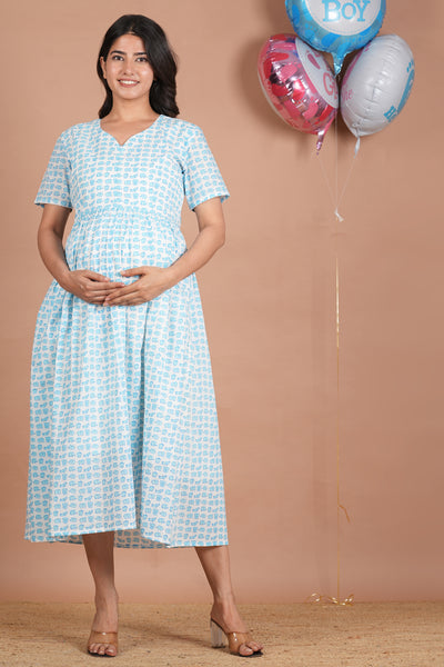 Gajavesh Cotton Maternity Nursing Dress