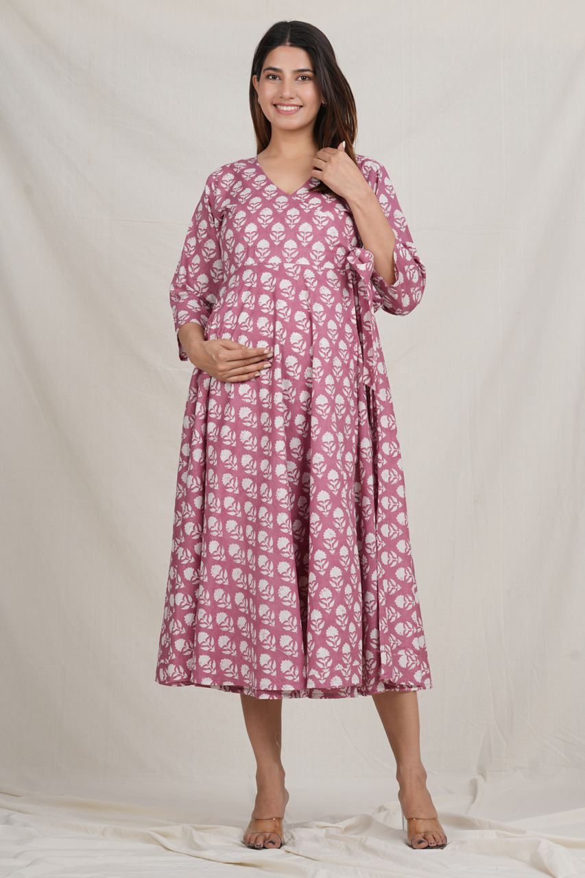 Keshavaya Cotton Maternity Angrakha Dress