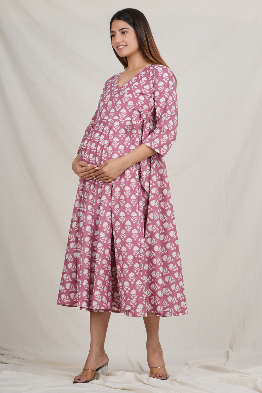 Keshavaya Cotton Maternity Angrakha Dress